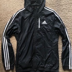 Adidas black zip up windbreaker